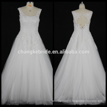 Fashion New Sleeveless Lace Wedding Dress Applique Bridal Ball Gown